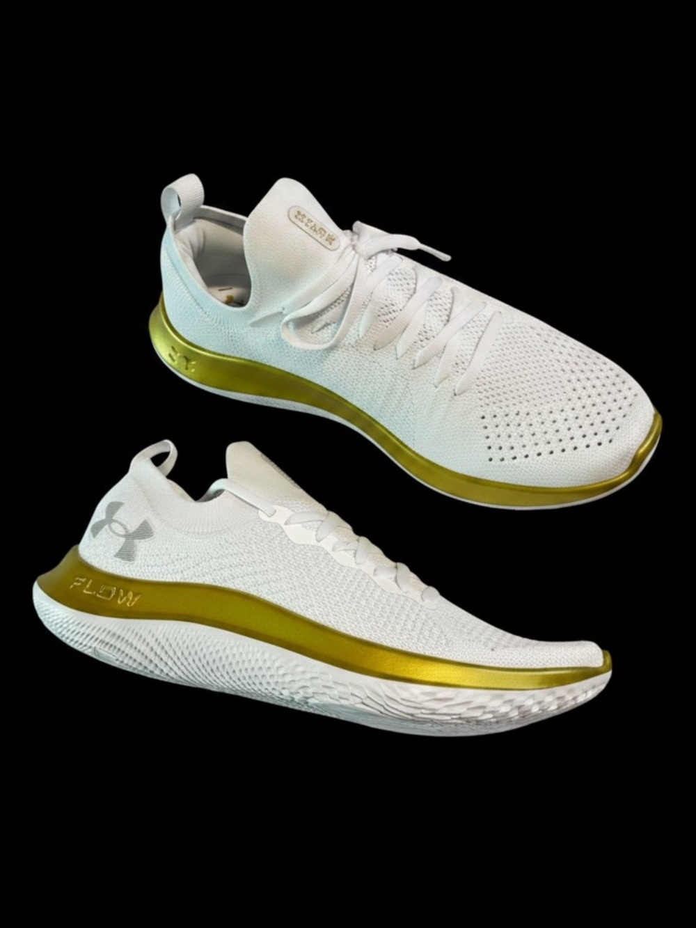 Under Armour Women’s White & Gold Flow Knit Running Sneakers